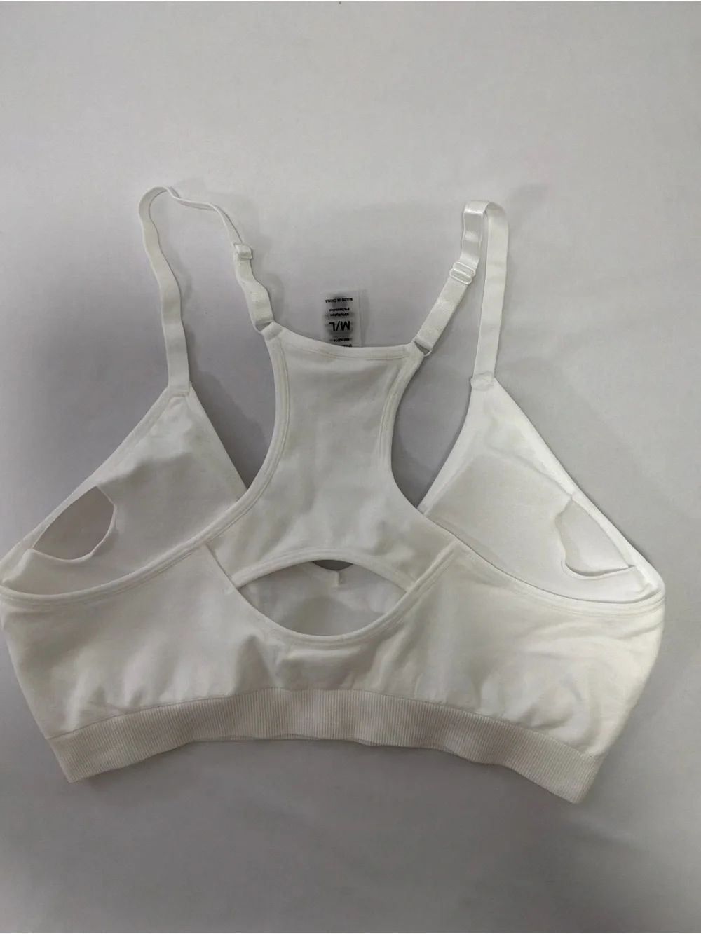 Mono B White Racerback Seamless Bralette